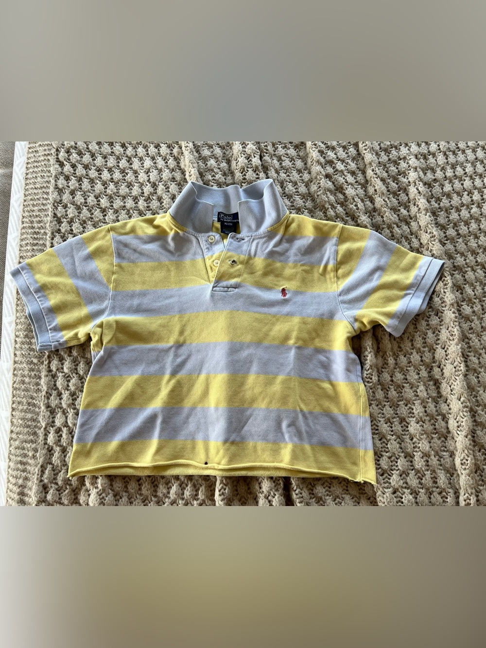 Ralph Lauren Yellow & Light Blue Striped Polo - Kids